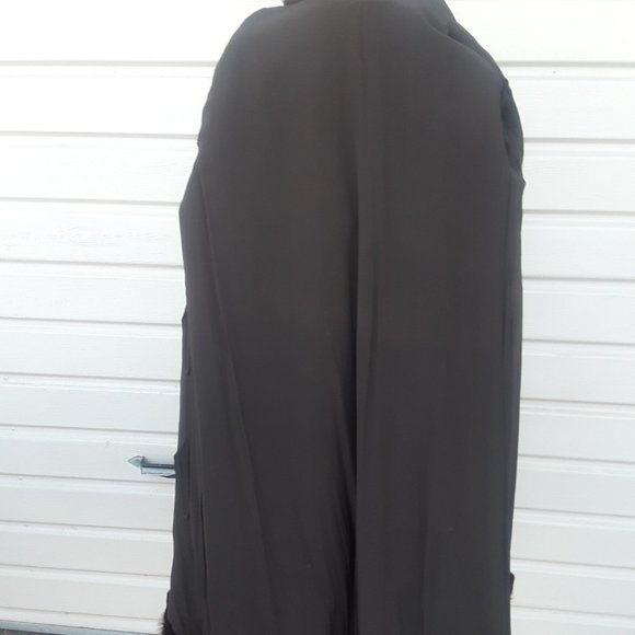 Lady Coffee brown Calf Hair Fur Coat  WINTER Stroller M L - Picture 3 of 5